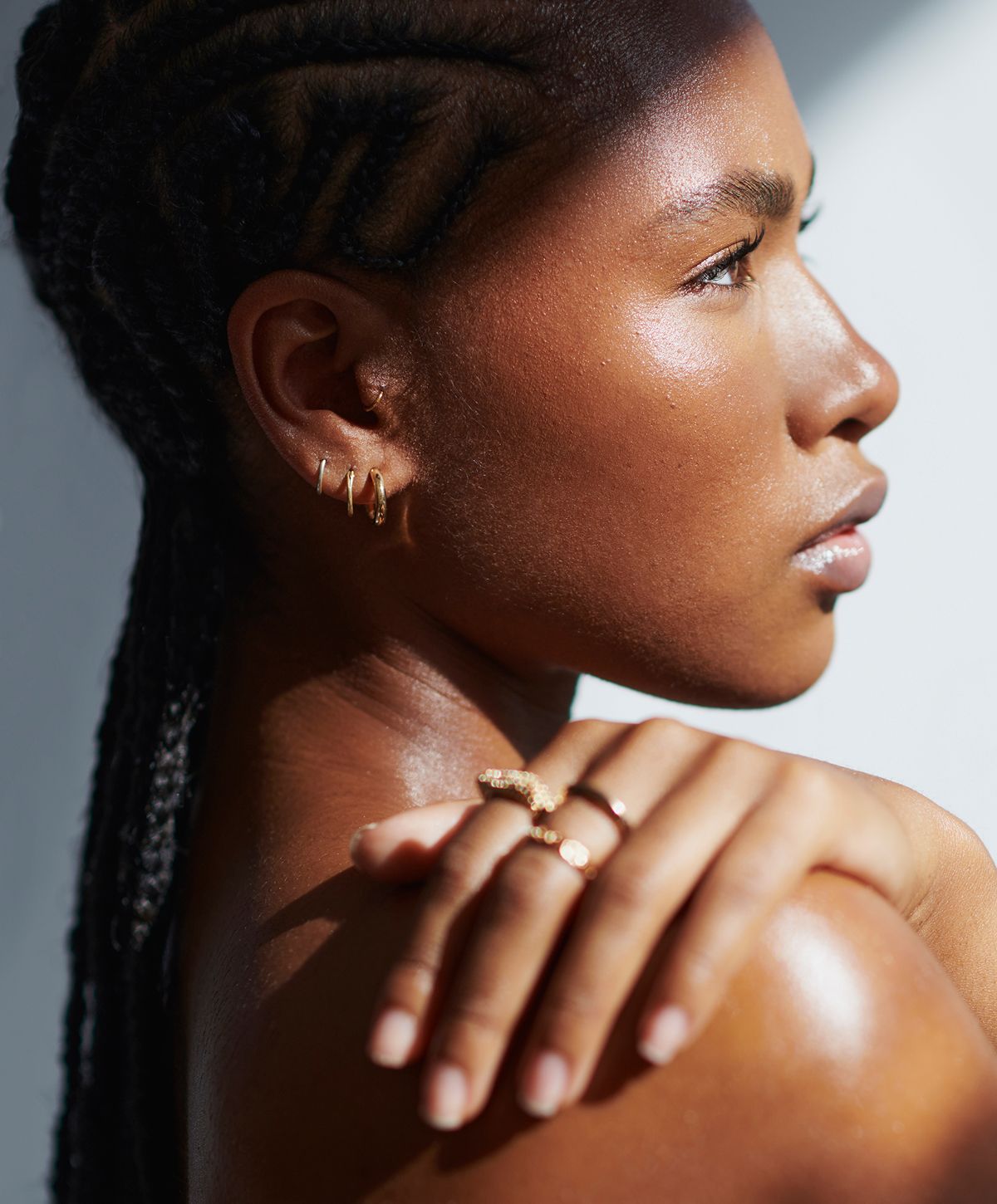 Woman receiving a facial treatment.