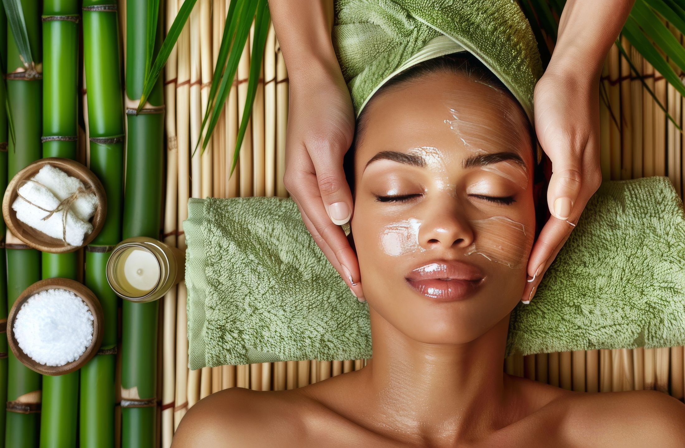 Relaxing facial treatment with natural ingredients.